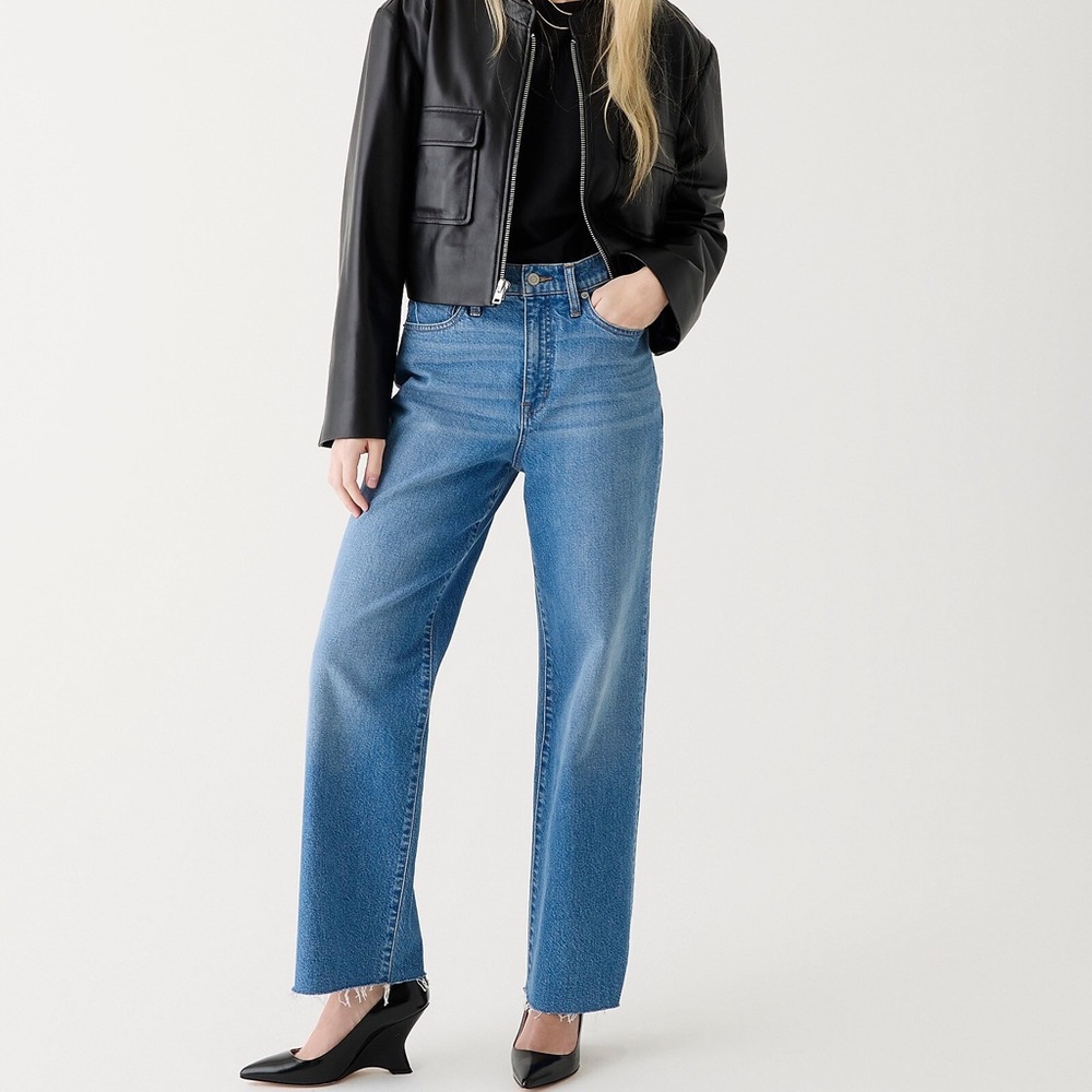 J crew slim wide leg jeans